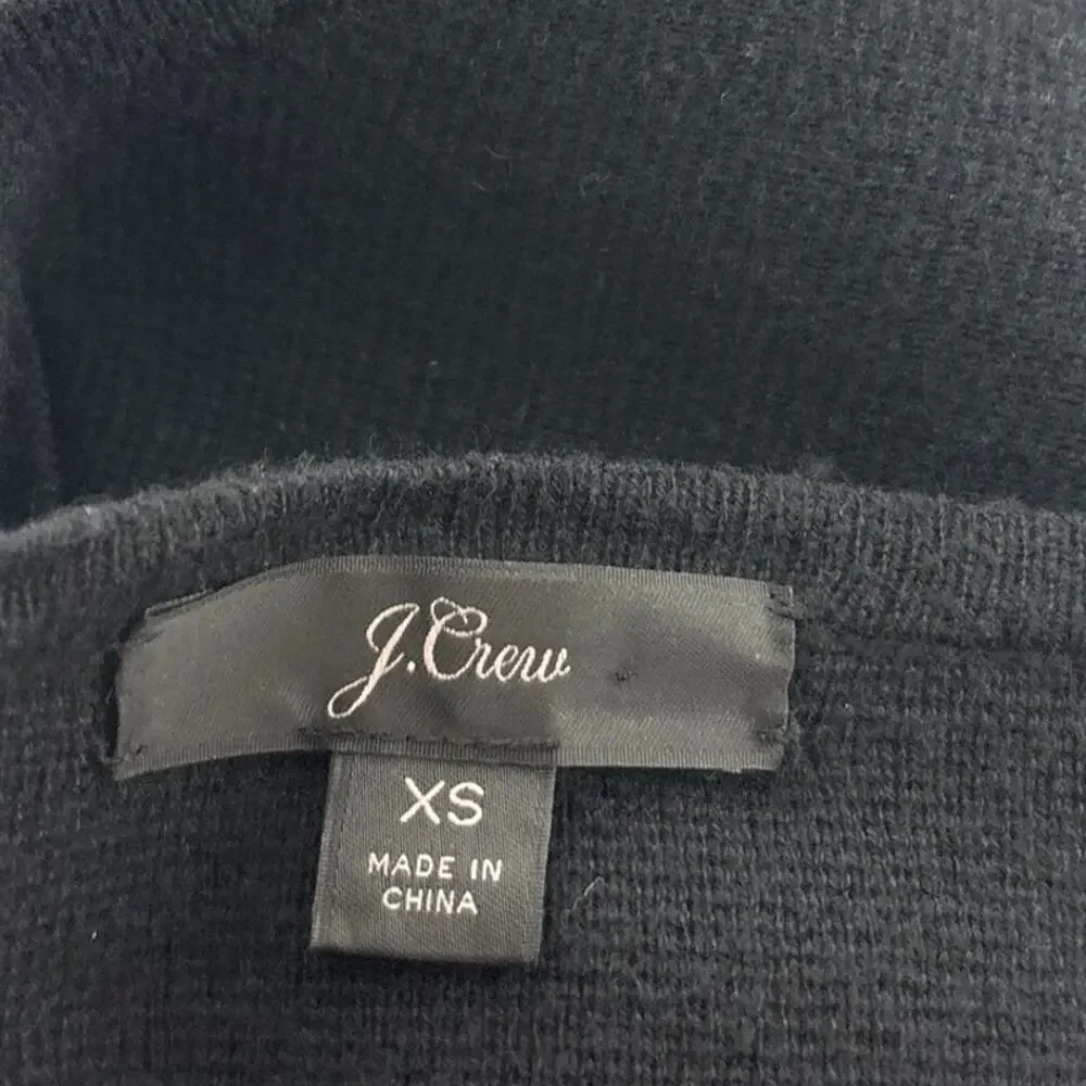J. Crew Black Juliette Collarless Open Front Sweater Blazer
